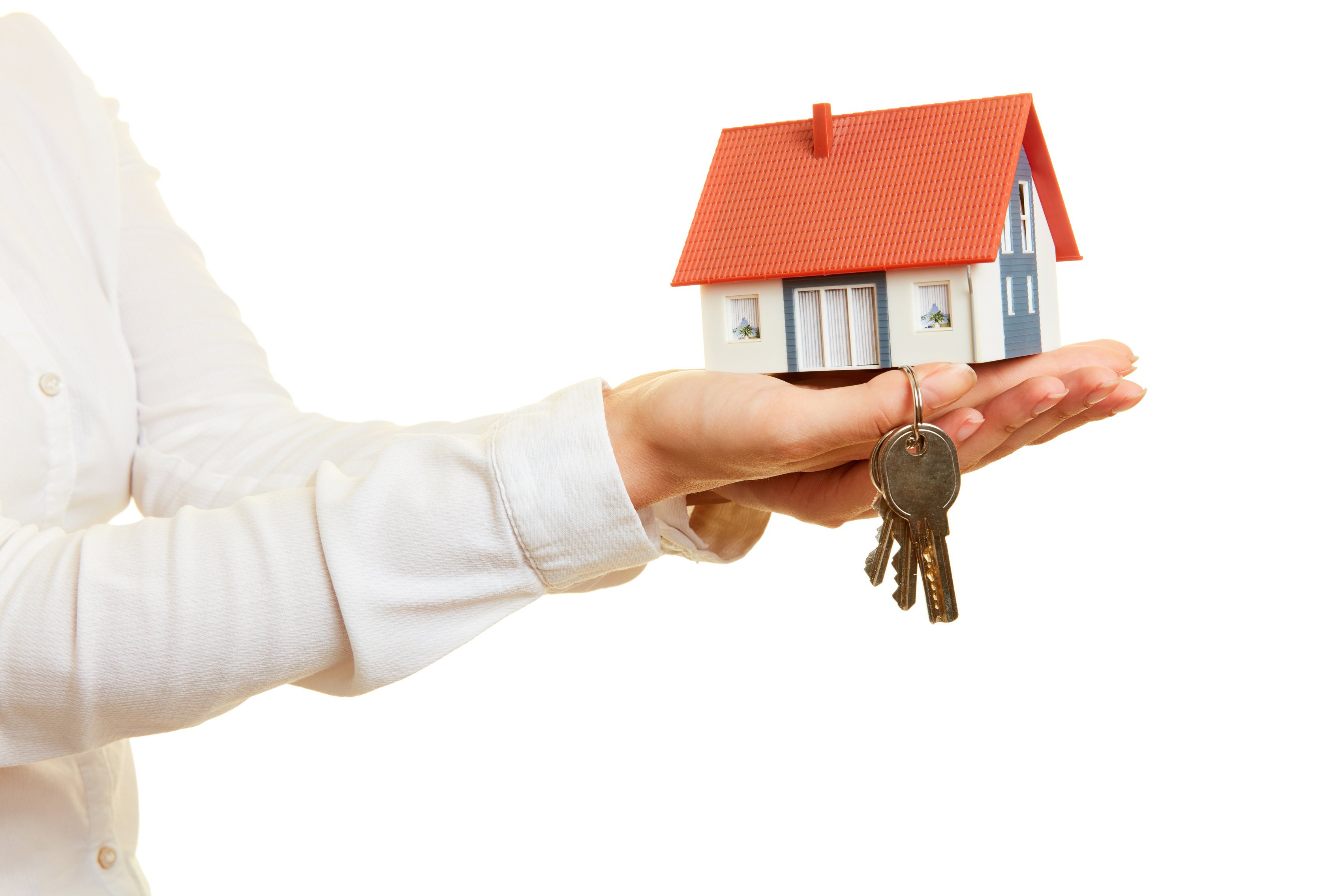 House with Key on Hand as House Building or House Purchase Conce